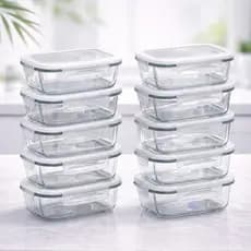 Kit Potes de Vidro 640ml Hermético com Trava | Marmita Fit