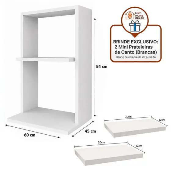 Suporte Forno e Microondas MDF Branco