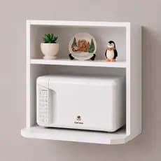 Móvel MDF Suporte Para Forno Microondas Branco Com Prateleira