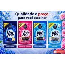 Amaciante Ypê concentrado Refil com 900ml Até 45 lavagens com um perfume incrível!