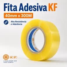 Fita Adesiva Transparente 40x300m KF | Ideal para Embalagens e Envio
