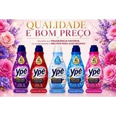 Amaciante Ypê Concentrado 1 litro rende até 4 litros ou 50 lavagens