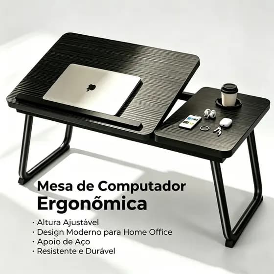 Mesa Para Notebook Dobrável Regulável Com Altura Ajustável Suporte Notebook Ajustável Cama Sofa