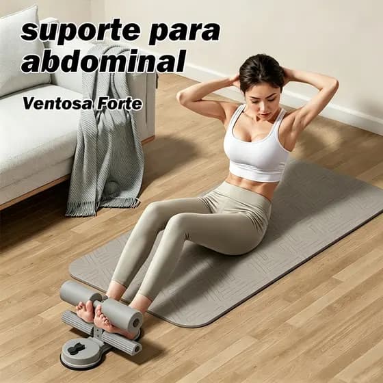 Suporte para Abdominal com Ventosa Forte Aparelho Auxiliar de Sit-Up Treino de Barriga Fitness Portátil para Academia em