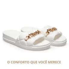 Slide Feminino Branco Macio Flexível