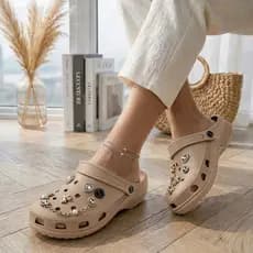 Chinelo Nuvem Feminino Babuche EVA Decorado | Sandália Casual Confortável Macia com Enfeites Luxo