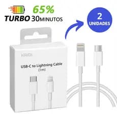 Kit 2 Cabos De iPhone Turbo Lightning Usb-c 1 Metro cabo tipo c turbo para Samsung/Motorola/Xiaomi
