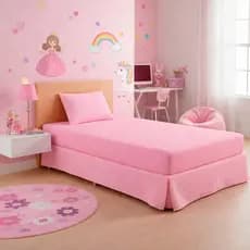 Jogo de Cama Kit 3 Peças Protetor Colchão Solteiro Impermeável + Porta Travesseiro + Saia Cama Box