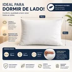 Kit 2 Travesseiros ou 1 Unidade Em Promoção Travesseiro Echimento com Fibra Siliconada