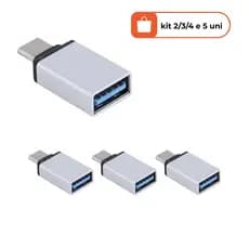 kit 2/3/4/5 un Adaptador Conector Tipo C para USB 3.0 OTG Conversor Adaptador para carregamento