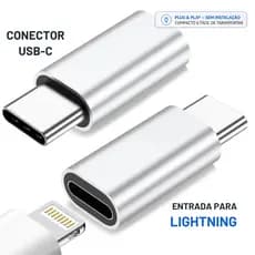Adaptador OTG Lightning para USB-C iPhone Carregamento Tipo-C