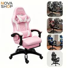Cadeira Gamer Giratória Ergonômica Reclinável com Apoio de Pés, Conforto para Jogos e Trabalho