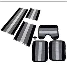 Kit De Banheiro + Jogo Passadeira 6 Peças Tapete De Cozinha Conjunto De Tapete