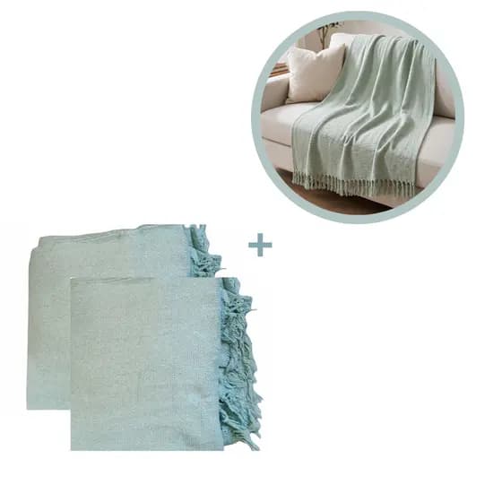 Kit 2 Mantas Para Sofá Luxo  210x120 Tipo Capa Protetora e Decorativa 100% Algodão Grande