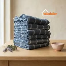 Kit 10 Pano De Chão Xadrez  75x45cm 100%Algodão