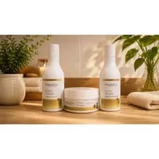 Kit Crono Terapia Capilar Shampoo condicionador mascara cabelos ressecados 300 G cada  impactliss