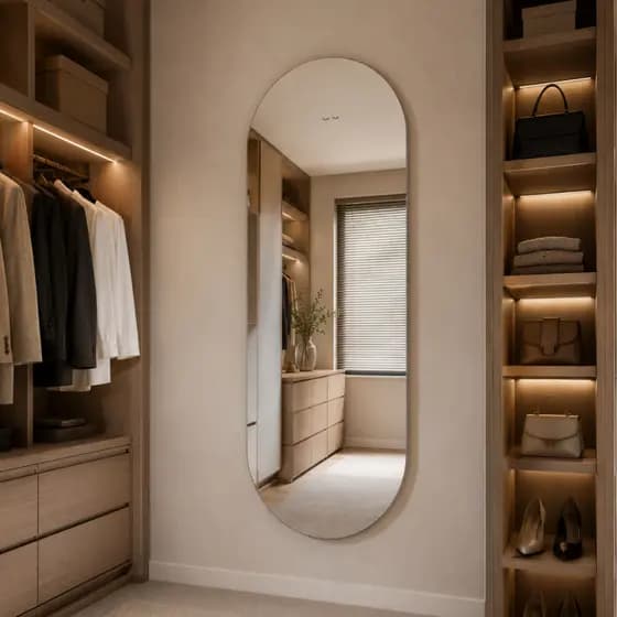 Espelho Mirano Berlim 100x40cm Lapidado Grande Corpo Todo Moderno Banheiro Lavabo Quarto Parede Luxo