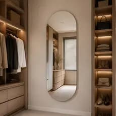 Espelho Mirano Berlim 100x40cm Lapidado Grande Corpo Todo Moderno Banheiro Lavabo Quarto Parede Luxo