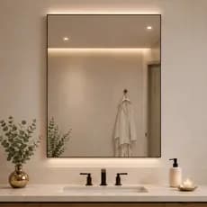 Espelho Mirano Lisboa 80x60cm Lapidado Grande Moderno Banheiro Lavabo Quarto Parede Decorativo Luxo