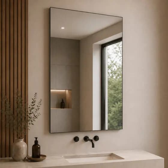 Espelho Mirano Lisboa 80x40cm Lapidado Grande Moderno Banheiro Lavabo Quarto Parede Decorativo Luxo