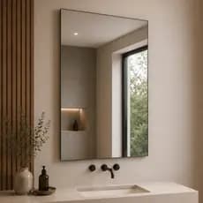 Espelho Mirano Lisboa 80x40cm Lapidado Grande Moderno Banheiro Lavabo Quarto Parede Decorativo Luxo