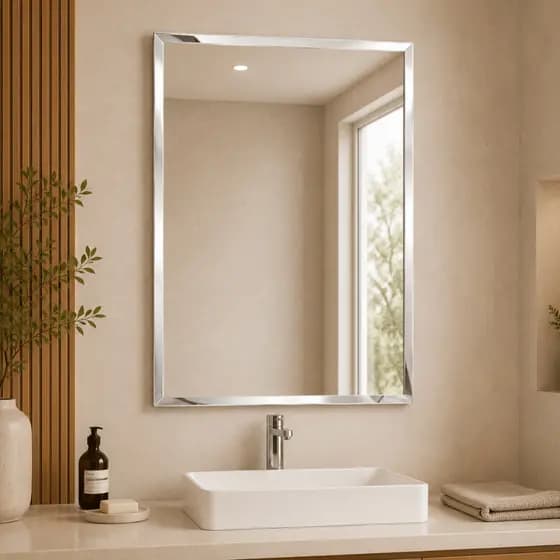 Espelho Mirano Paris 80x40cm Bisotê Grande Moderno Banheiro Lavabo Quarto Parede Decorativo Luxo