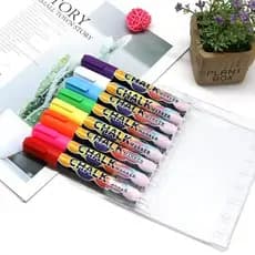 Kit 8 Canetas Fluorescentes para Vidro, Quadro e LED | Cores Neon Vibrantes Apagáveis