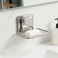 Prateleira Adesiva para Banheiro - Suporte para Saboneteira sem Furado - Aço Inox Impermeável