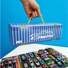 Kit 48 Carrinhos de Fricção com Pista – Brinquedo Educativo e Colecionável em Contêiner🎄🎁