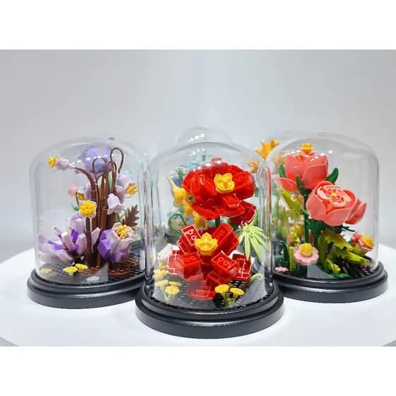 Flor de Blocos para Montar – Kit DIY para Casal, o Presente Perfeito para o Dia dos Namorados!