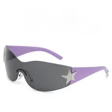 Novos Óculos de Sol Punk Sem Armação Y2K para Mulheres e Homens, Óculos de Sol Esportivos de Peça Única com Design Envol
