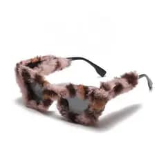 Fluffy Cat Eye Sunglasses Women Funny Birthday Party Shades Glasses PC Frame Eyewear***-*---