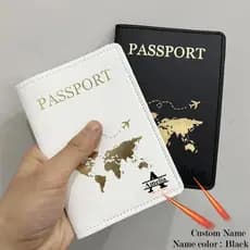 Capa De Passaporte Com Nome Personalizado RFID Para Homens E Mulheres Couro PU Vintage Business Passport Covers Holder M