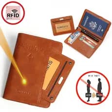 Porta-Passaporte Com Nome Personalizado Para Homens E Mulheres RFID Captador Antifurto Carteira De Viagem De Grande Capa