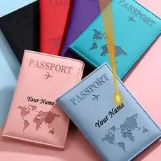 Capa Para Passaporte Com Nome Personalizado PU Lether Porta-Protetora Passaportes À Prova D'água Acessórios De Viagem Un