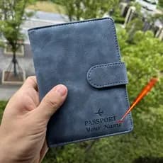 RFID Nome Personalizado Capas Para Passaporte De Viagem Suporte De Bolso Captador Anti-Roubo Cartão Bancário IC De Grand