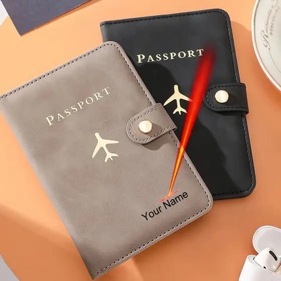 Nome Personalizado Masculino Feminino Capas De Passaporte Titular Multi-Função ID Cartão De Banco Carteira De Viagem De