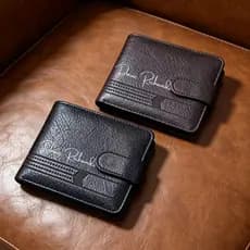 Carteira Masculina Fina Bifold Com Nome Personalizado , Porta-Cartões Múltiplo De Couro , De Motorista , Janelas Curta B