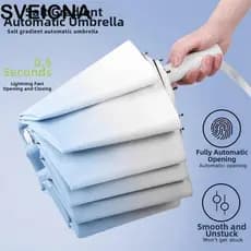 Guarda-Chuva Automático SVEICNA , Dobrável Forte À Prova De Vento Com Proteção UV , Fácil De Armazenar Brolly Sol