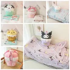 Desenhos animados travesseiro cobertor boneca Nap cobertor sofá cobertor grosso cobertor de ar condicionado portátil cob