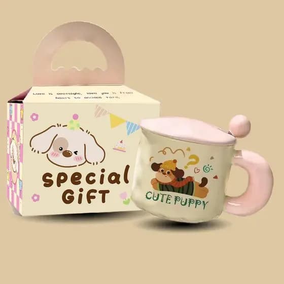 Caneca de cerâmica de frutas fofas, copo de café da manhã de grande capacidade com tampa, escritório, casa, casal femini