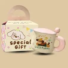 Caneca de cerâmica de frutas fofas, copo de café da manhã de grande capacidade com tampa, escritório, casa, casal femini