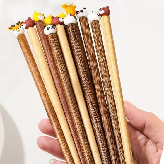 Pauzinhos de madeira estilo japonês família bonito pauzinhos de madeira dedicado bebê crianças único casal rápido domést