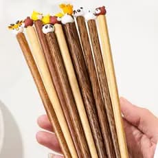 Pauzinhos de madeira estilo japonês família bonito pauzinhos de madeira dedicado bebê crianças único casal rápido domést