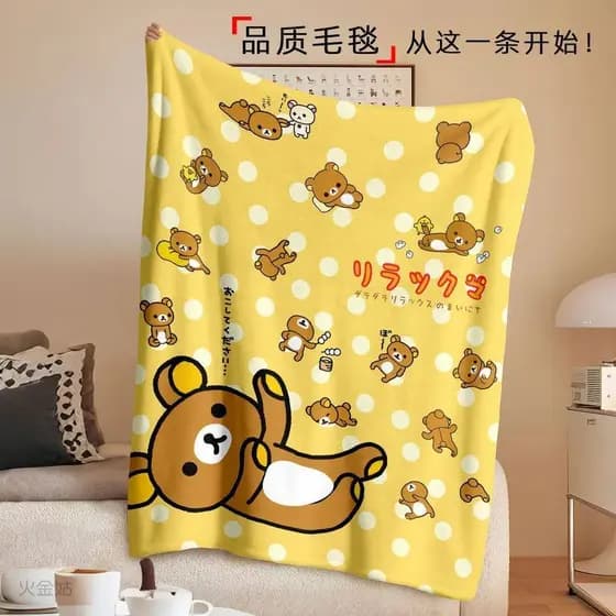 Bonito Rilakkuma flanela almoço Break cobertor dos desenhos animados quarto escritório cobertor ajustável estudante únic