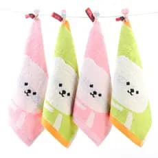 10 pacote de algodão puro jardim de infância dos desenhos animados urso pequena toalha quadrada crianças cordão algodão