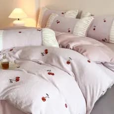 Francês esculpido leite veludo cama conjunto de quatro peças inverno luz luxo High-End sentimento cama grosso pelúcia fo