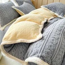 W inverno Rex coelho velo leite velo conjunto de quatro peças cama inverno Coral velo colcha capa dormitório folha de ca