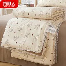 Colcha fresca de algodão lavável, conjunto de quatro peças, colcha de verão, ar condicionado, verão, crianças solteiras,