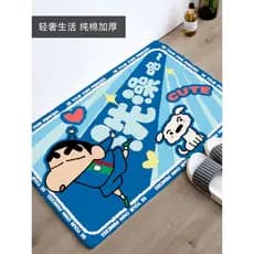 Imitação de caxemira bonito banheiro porta do banheiro absorver água antiderrapante lápis Shin-Chan tapete de chão domés